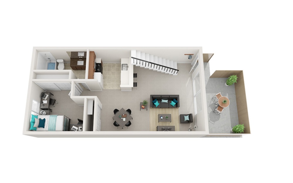 The Lighthouse - A2 - 1 bedroom floorplan layout with 1 bath and 818 square feet. (Floor 1) The Lighthouse - A2 - 1 bedroom floorplan layout with 1 bath and 818 square feet. (Floor 1)